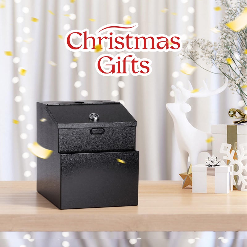 Sumerfnt Suggestion Box with Slot and Lock & 50 Suggestion Sheets Wall Mounted Comment Ballot and Donation Box with Lock Steel Black - Image 4